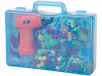 Playtastic Mosaik-Steckspiel mit elektrischer Bohrmaschine, inklusive Koffer