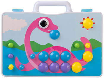 Playtastic Mosaik-Steckspiel mit elektrischer Bohrmaschine, inklusive Koffer