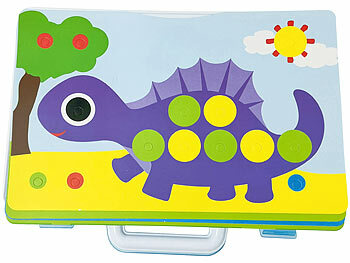 Playtastic Mosaik-Steckspiel mit elektrischer Bohrmaschine, inklusive Koffer