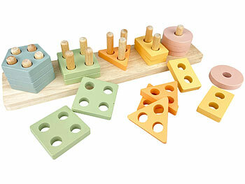 Stapelspielzeug: Playtastic Stapel- & Sortierspielzeug-Set, ab 1 Jahr, pastellfarben