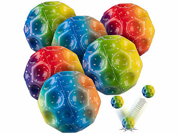 Spielball Kinder: Playtastic 6er-Set Astro-Springbälle für Kinder, Ø 7 cm 