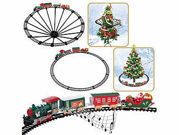 Eisenbahn: Playtastic Batteriebetriebener Zug für Weihnachtsbaum, mit Sound & Licht-Effekten