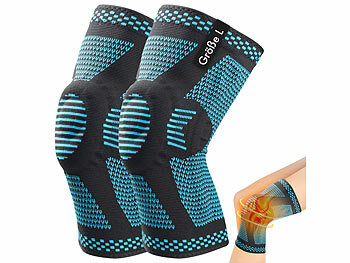 Kniebandage Sport: Speeron 2er-Set komprimierte Kniebandagen,Größe L,mit Gel-Pads&Stabilisatoren