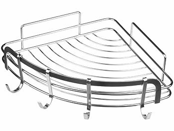 Duschablage mit Haken für Schwämme und Rasierer 