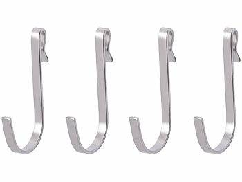 BadeStern 2er-Set Edelstahl-Duschablagen mit 4 Haken, selbstklebend, rostfrei 