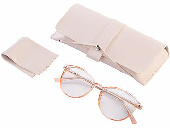 Bildschirm-Brille: PEARL Augenschonende Brille mit Blaulicht-Filter, ohne Sehstärke, Soft Case
