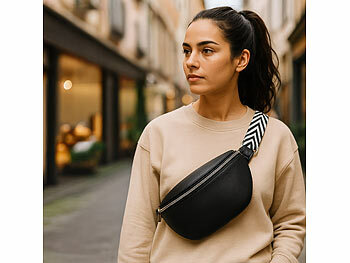 Xcase Bauchtasche aus Kunstleder, mit breitem Gurt, 30 x 16 x 10 cm 