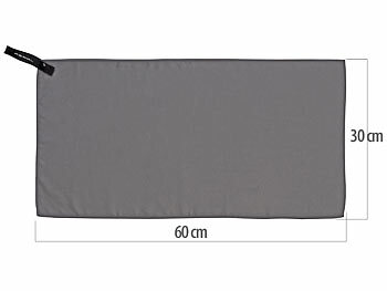 PEARL Mikrofaser-Handtuch, schnell trocknend, 30 x 60 cm, Tasche, anthrazit