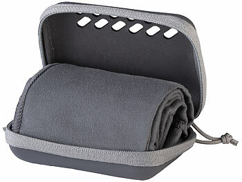 PEARL Mikrofaser-Handtuch, schnell trocknend, 30 x 60 cm, Tasche, anthrazit