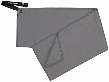 PEARL Mikrofaser-Handtuch, schnell trocknend, 30 x 60 cm, Tasche, anthrazit