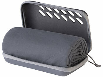 PEARL 3er-Set Mikrofaser-Handtücher, schnell trocknend, Tasche, anthrazit 