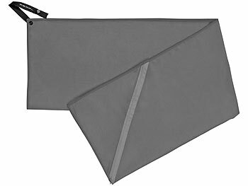 PEARL 3er-Set Mikrofaser-Handtücher, schnell trocknend, Tasche, anthrazit 