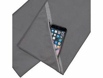 PEARL 3er-Set Mikrofaser-Handtücher, schnell trocknend, Tasche, anthrazit 