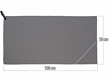 PEARL 3er-Set Mikrofaser-Handtücher, schnell trocknend, Tasche, anthrazit 