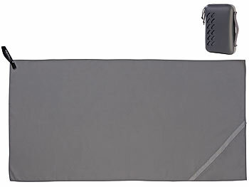 PEARL 3er-Set Mikrofaser-Handtücher, schnell trocknend, Tasche, anthrazit 