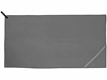 PEARL Mikrofaser-Handtuch, schnell trocknend, 140 x 70 cm, Tasche, anthrazit