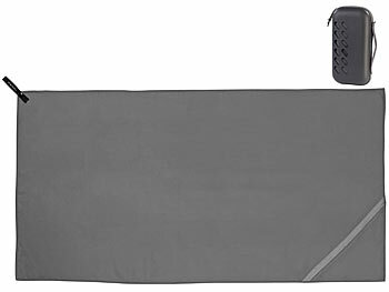 Gastro-Handtuch: PEARL Mikrofaser-Handtuch, schnell trocknend, 140 x 70 cm, Tasche, anthrazit