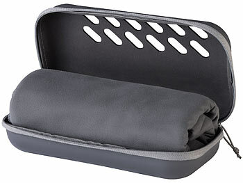 PEARL Mikrofaser-Handtuch, schnell trocknend, 200x100 cm, Tasche, anthrazit