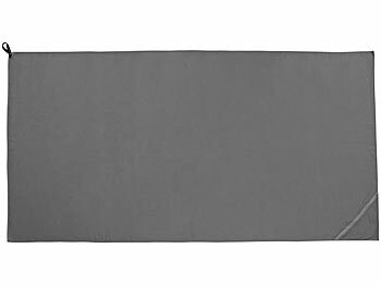 PEARL Mikrofaser-Handtuch, schnell trocknend, 200x100 cm, Tasche, anthrazit