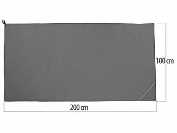PEARL Mikrofaser-Handtuch, schnell trocknend, 200x100 cm, Tasche, anthrazit