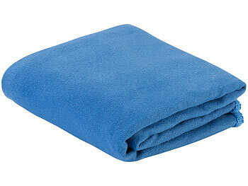 PEARL Mikrofaser-Handtuch mit Tasche, schnell trocknend, 30 x 60 cm, blau