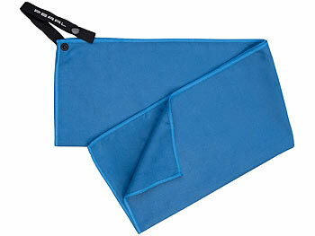 PEARL Mikrofaser-Handtuch mit Tasche, schnell trocknend, 30 x 60 cm, blau