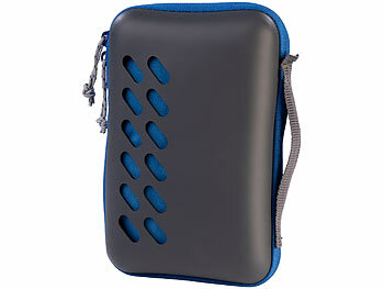 PEARL Mikrofaser-Handtuch mit Tasche, schnell trocknend, 100 x 50 cm, blau