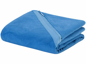 PEARL Mikrofaser-Handtuch mit Tasche, schnell trocknend, 100 x 50 cm, blau