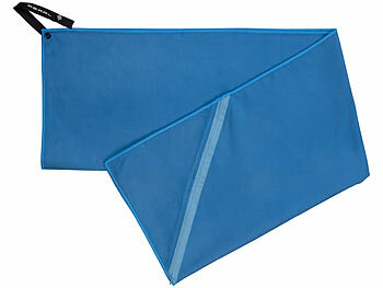PEARL Mikrofaser-Handtuch mit Tasche, schnell trocknend, 100 x 50 cm, blau