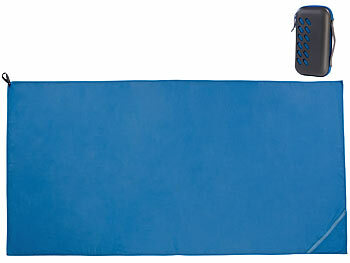 PEARL 2er-Set Mikrofaser-Handtücher, schnell trocknend, anthrazitund blau 