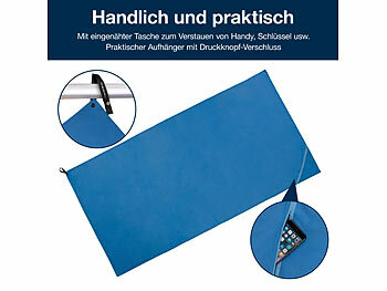 PEARL 2er-Set Mikrofaser-Handtücher, schnell trocknend, anthrazitund blau 