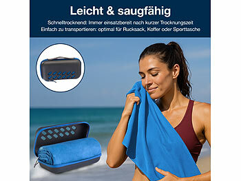 PEARL 2er-Set Mikrofaser-Handtücher, schnell trocknend, anthrazitund blau 