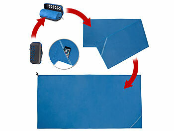 PEARL 2er-Set Mikrofaser-Handtücher, schnell trocknend, anthrazitund blau 