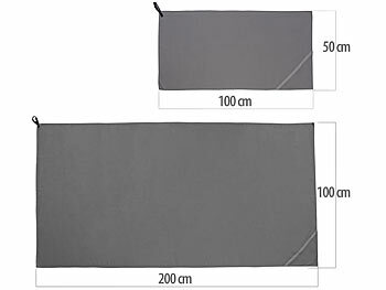 PEARL 3er-Set Mikrofaser-Handtücher, schnell trocknend, Tasche, anthrazit 