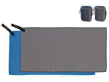 Freizeit Handtücher: PEARL 2er-Set Mikrofaser-Handtücher, schnell trocknend, anthrazit & blau