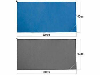 PEARL 2er-Set Mikrofaser-Handtücher, schnell trocknend, anthrazitund blau 
