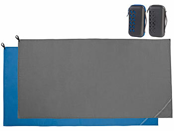 Saugfähiges Handtuch: PEARL 2er-Set Mikrofaser-Handtücher, schnell trocknend, anthrazitund blau 