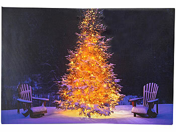 Leinwandbild: infactory Animiertes LED-Wandbild "Tannenbaum", 38 x 58 cm 