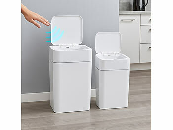 Küchenmülleimer: infactory 2er-Set Sensor-Mülleimer aus Kunstoff, 12 und 16 Liter