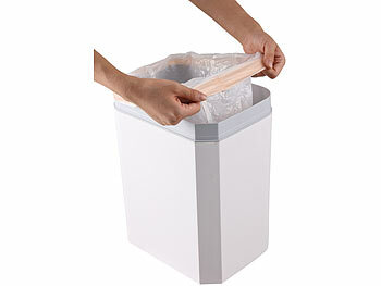 infactory 2er-Set Sensor-Mülleimer aus Kunstoff, 12 und 16 Liter