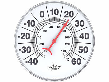 infactory 2er-Set Bimetall-Thermometer für innen & außen, Temperatur in °C & °F