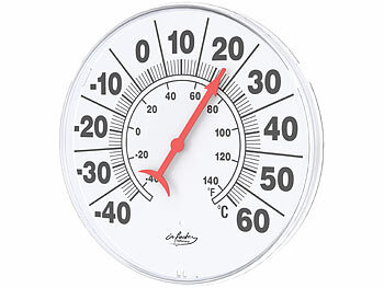 infactory 2er-Set Bimetall-Thermometer für innen & außen, Temperatur in °C & °F