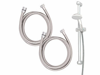 Dusche Schlauch: BadeStern 2er-Set Edelstahl-Duschschlauch mit Verdrehschutz, 1,5 Meter