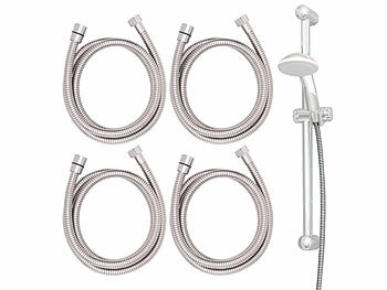 Schlauch Dusche: BadeStern 4er-Set Edelstahl-Duschschläuche mit Verdrehschutz, 1,5 Meter