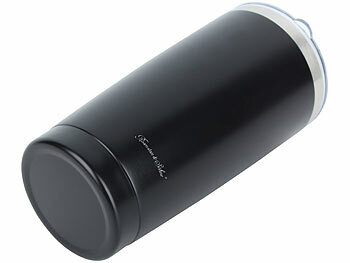 Rosenstein & Söhne Doppelwandiger Isolierbecher, schwarz, für bis zu 600 ml, Edelstahl