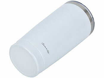 Rosenstein & Söhne 2er-Set Doppelwandiger Isolierbecher, weiß, 600 ml, Edelstahl