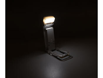 PEARL 2er-Set klappbare Akku-LED-Leselampen mit Clip, 200 mAh, dimmbar