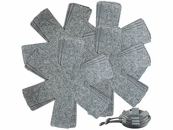 Pfannen-Schonmatte: Rosenstein & Söhne 20er-Set Pfannenschoner aus Filz, Ø 38 cm, waschbar, anthrazit