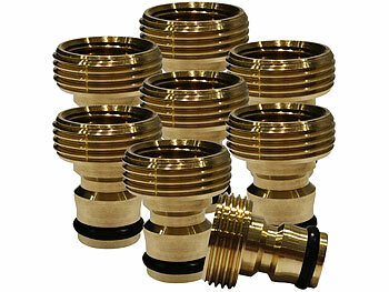 Schlauchtülle: Rosenstein & Söhne 8er-Set Wasserhahn-Schlauchadapter, mit 3/4"- und 1/2"-Gewinde 