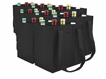Flaschen Schultertaschen: PEARL 8er-Set Filz-Flaschen-Tragetaschen für 6 Flaschen, je bis 1,5 Liter 